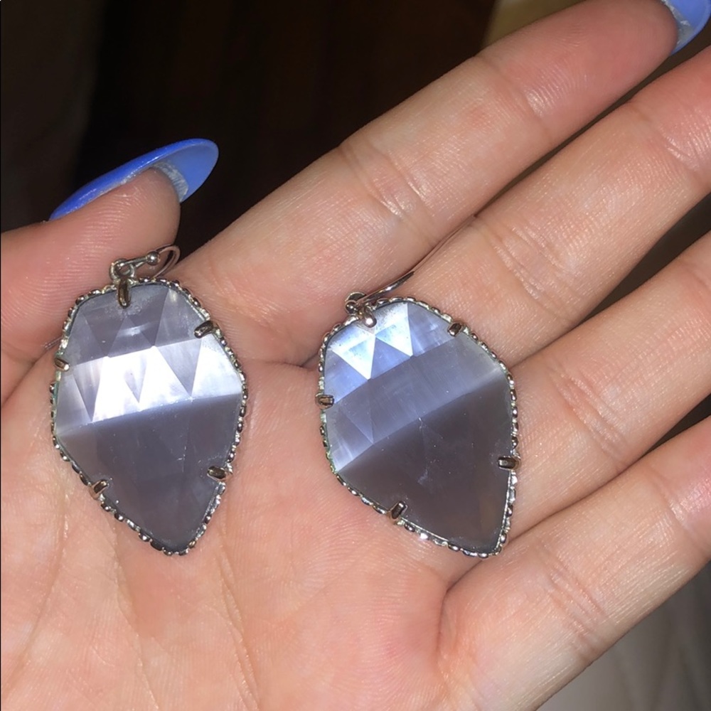 Kendra Scott blue-grey slate earrings